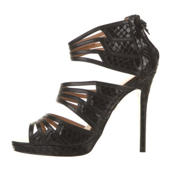 Badgley Mischka Shoes - Badgley Mischka Leather Animal Print Gladiator Sandals
